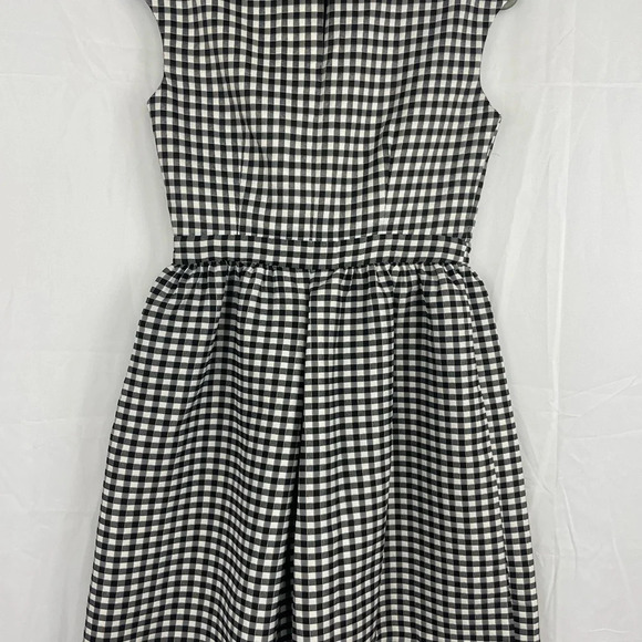 ZARA Black & White Gingham Dress Fit & Flare Dress NWT Size Medium - Picture 7 of 8